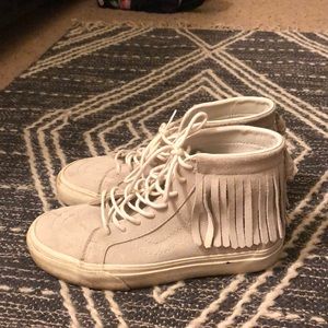 Suede vans with fringe